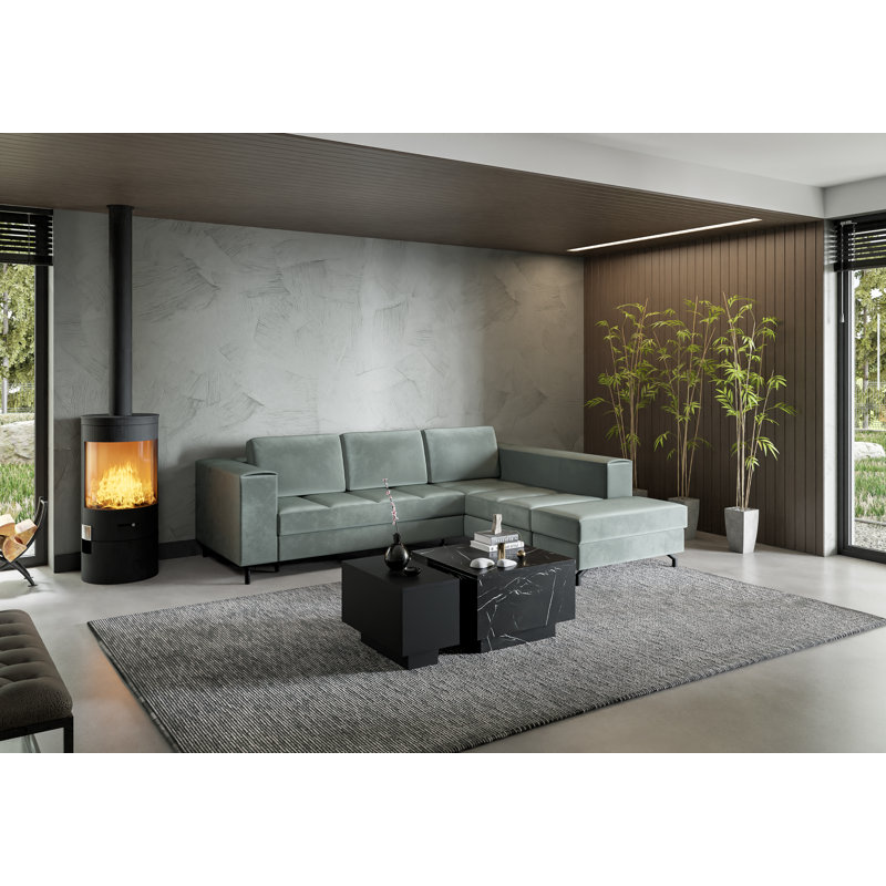 Coffee Table Celka with Storage Compartment, 40cm H x 30cm L x 60cm W, Black