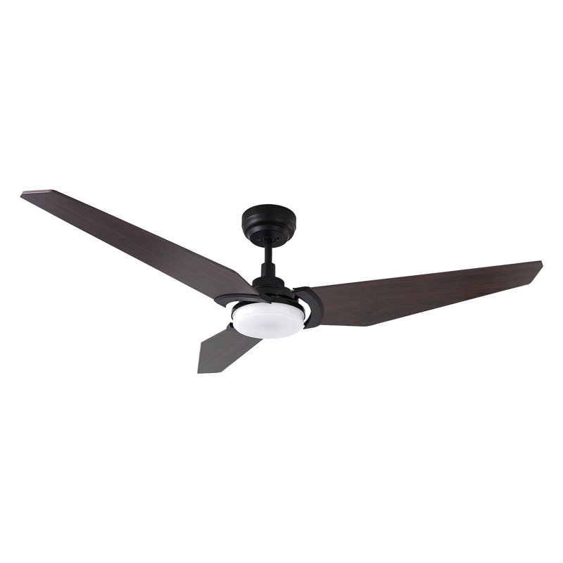 Ventilateur de plafond intelligent d'intérieur / extérieur de 52 pouces Kaj, ensemble d'éclairage à DEL à intensité variable et télécommande, fonctionne avec l'assistant Google, Amazon Alexa et les raccourcis Siri.