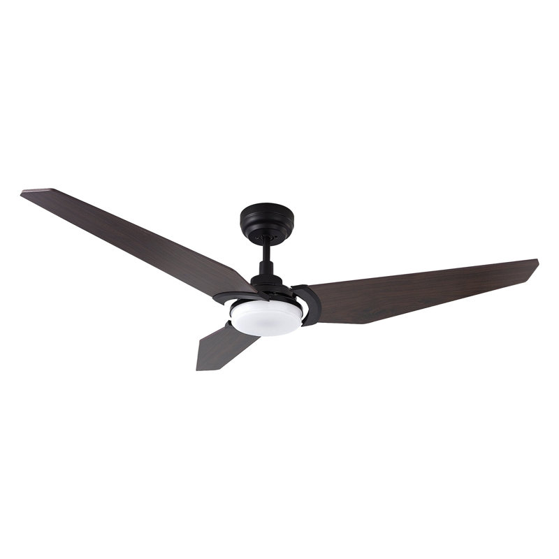 Ventilateur de plafond intelligent d'intérieur / extérieur de 52 pouces Kaj, ensemble d'éclairage à DEL à intensité variable et télécommande, fonctionne avec l'assistant Google, Amazon Alexa et les raccourcis Siri.
