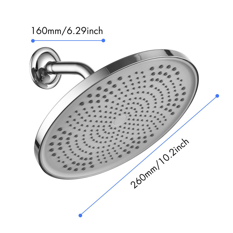 Pomme de douche à pluie réglable, Chrome