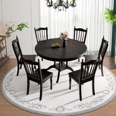 Rubber wood unique dining table set