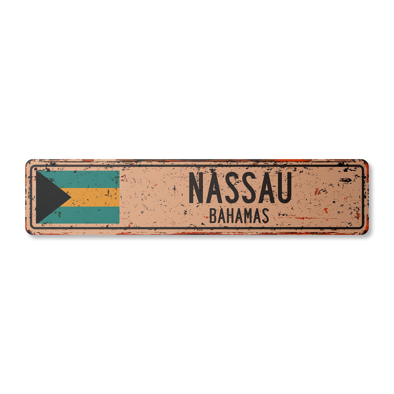 Plaque de rue Nassau en plastique robuste 4 po x 18 po