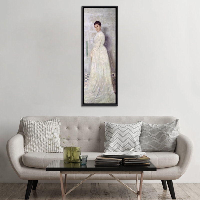 Harmonie en blanc - impression d'art mural, 60 po x 20 po, Toile avec cadre, Noir patiné
