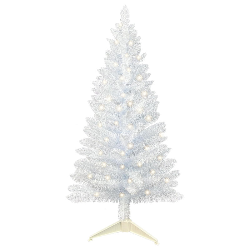 Arbre de Noël artificiel blanc pré-éclairé