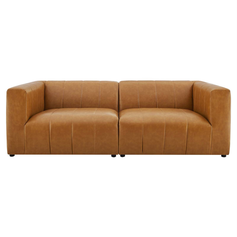 Causeuse 2 pièces en cuir végétalien Bartlett par Modway