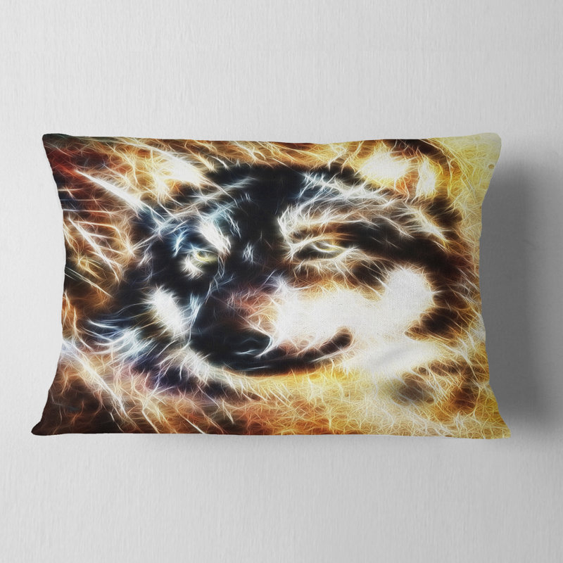 Wolf Multicolor Collage - Animal Printed Pillow