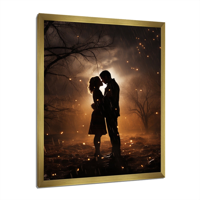 " Wedding Couple Celestial Union I ", 44" H x 34" W x 1.5" D, Gold Single Picture Framed