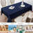 Rectangle Tablecloth Waterproof 52X70 Inch Linen Textured Table Cloth Stain And Wrinkle Resistant Washable, Decorative Fabric Table Cover For Dining, Party And Camping, Black-178278701