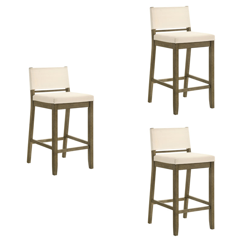 Ensemble de 3 tabourets de bar Yaneli, Mastic / brun, 3, Tabouret de bar (siège d'une hauteur de 29 po)