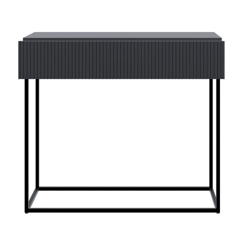 Veldio 90 cm Console Table with Black Legs, Black
