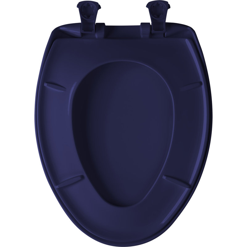 Siège de toilette allongé en plastique, Bleu colonial