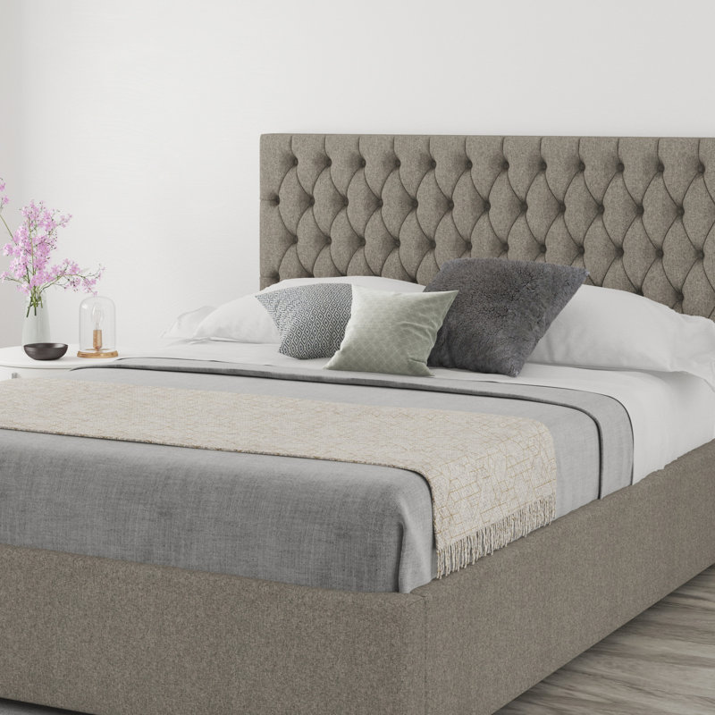 Upholstered Headboard, Tweed Grey, Kingsize (5')