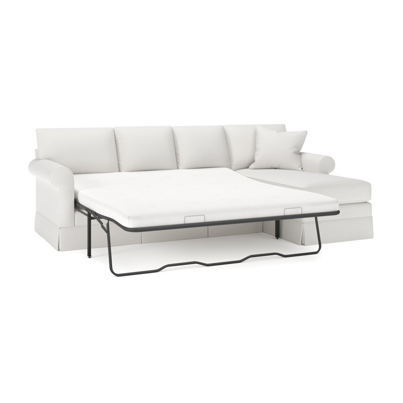 Friedman 2 - Piece Upholstered Sleeper Sectional, Right Hand Facing, Macarena Beige