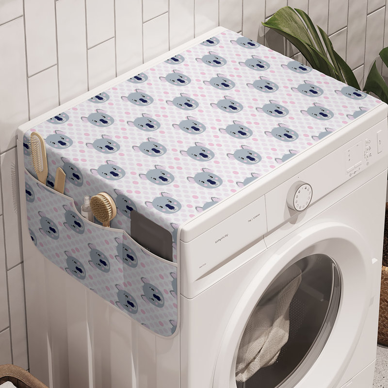 East Urban Home Cartoon Washing Machine Organizer Pack of 2 47" x 18.5" Pale Purpleblue Pale Pink