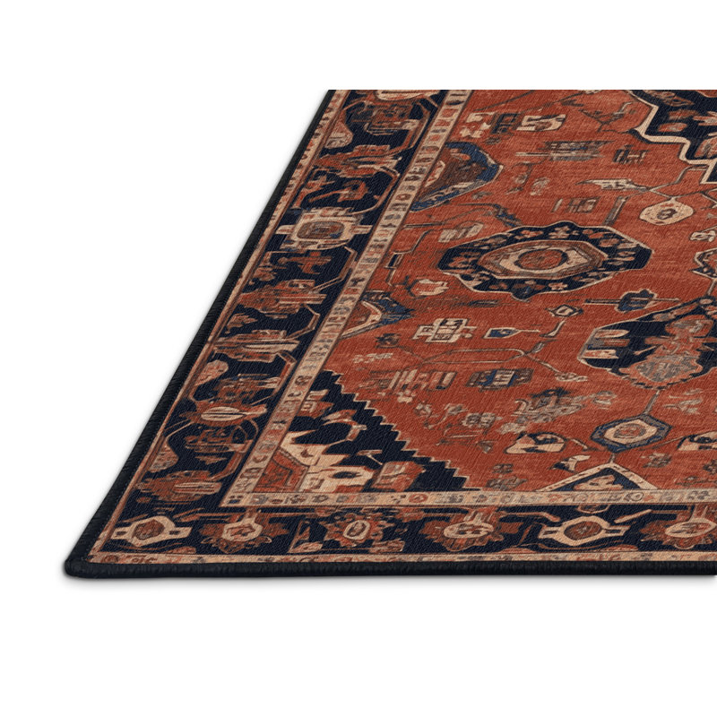 Machine Washable Persian Brown Area Rug, Rectangle 3' x 5'