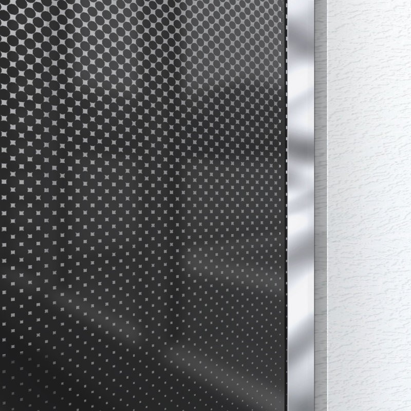 Panneau de verre fixe sans cadre de l 34 po x H 72 po avec technologie ClearMax Linea Ombre, Chrome