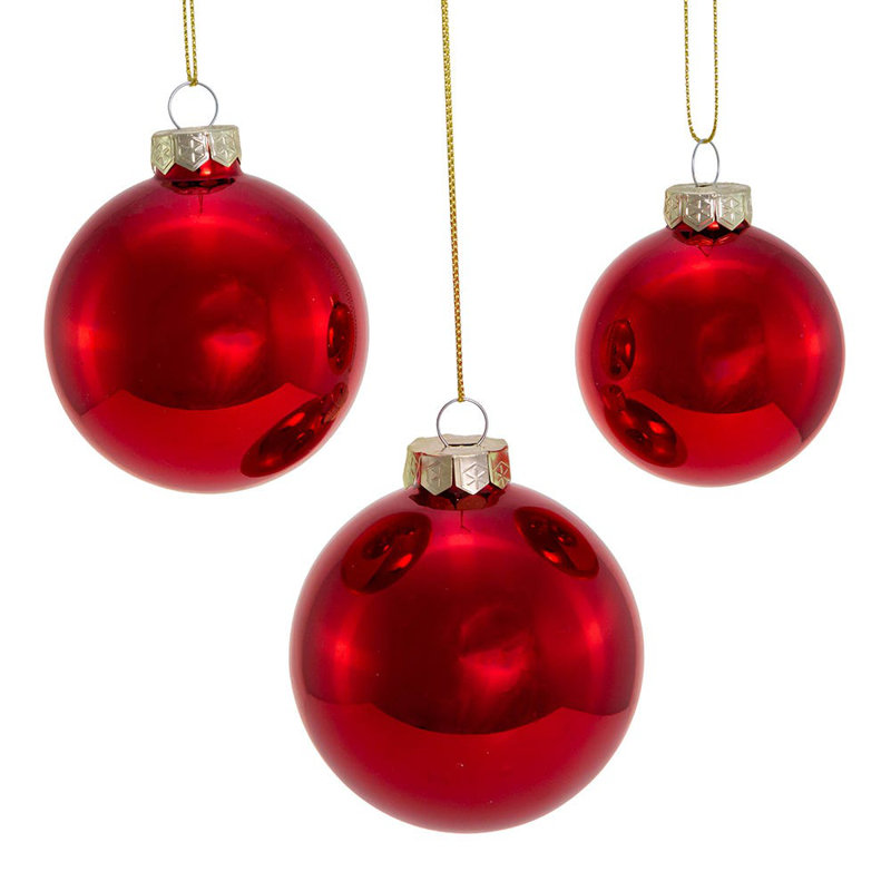 3.15'' Glass Ball Ornament, Red