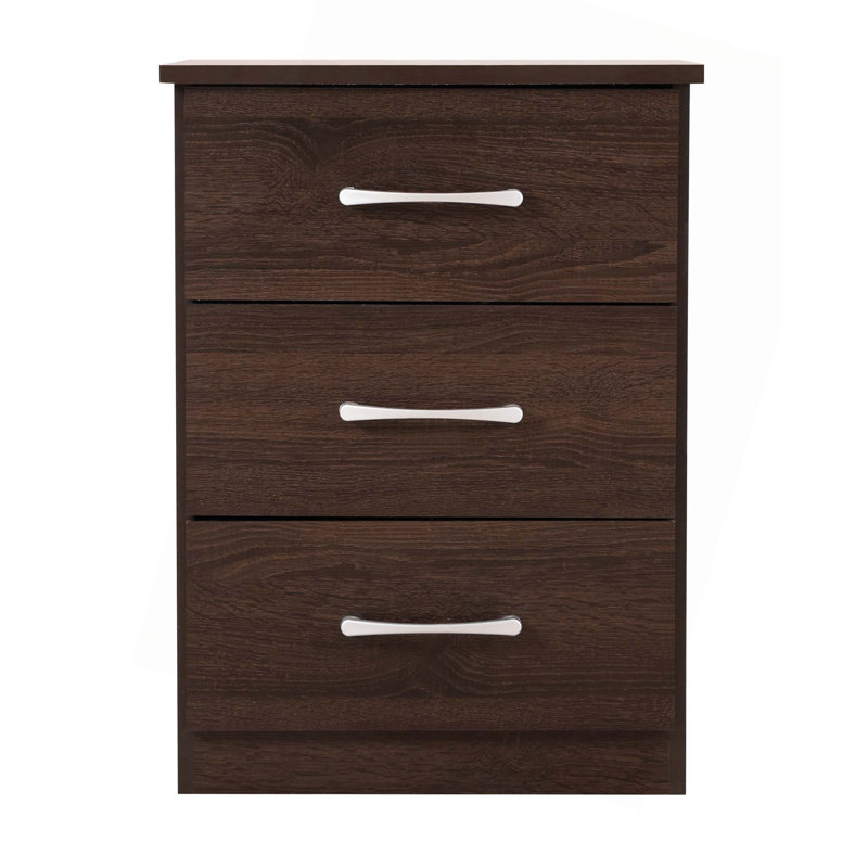 Table de chevet contemporaine avec tiroir, Brun