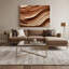 Art mural horizontal sur toile rayée argile crème-915055560