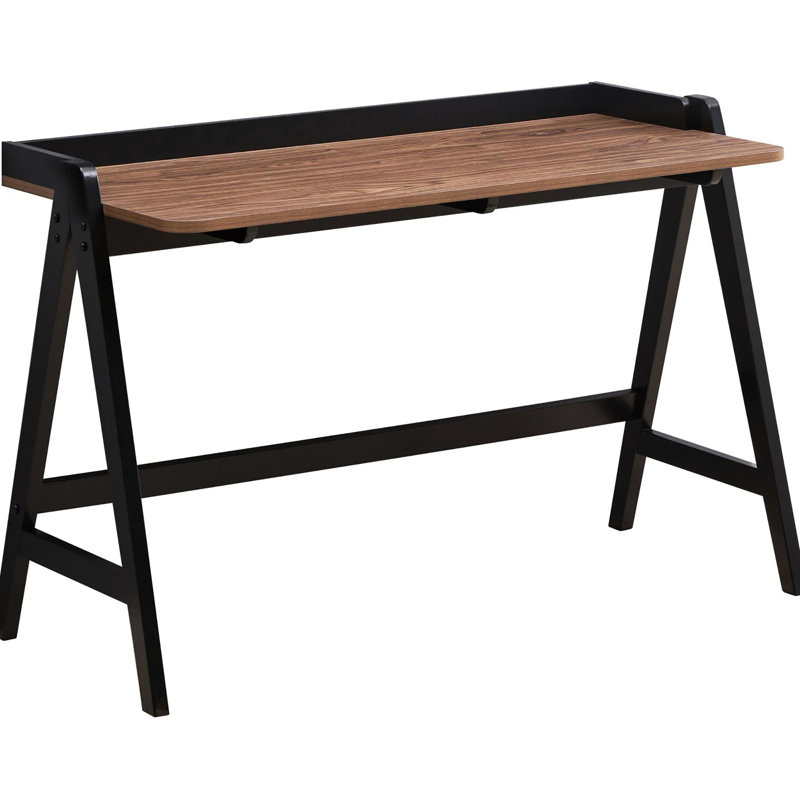 Bureau industriel en noyer avec fonction intégrée pour un bureau productif moderne et noir