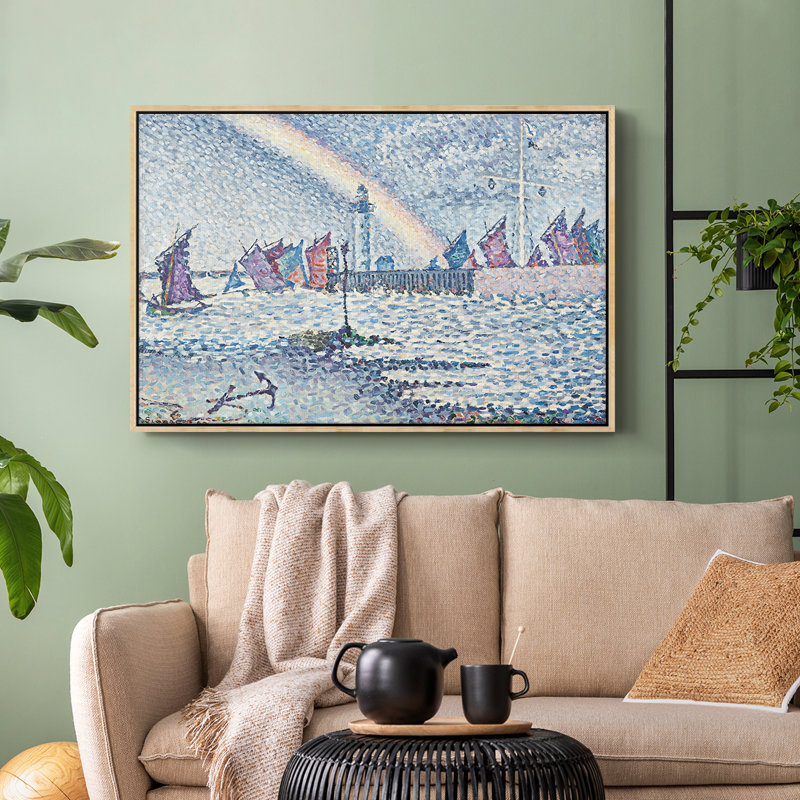 Entrée du port de Honfleur, 1899 - Paul Signac, toile tendue avec châssis, 24 po x 36 po, Naturel