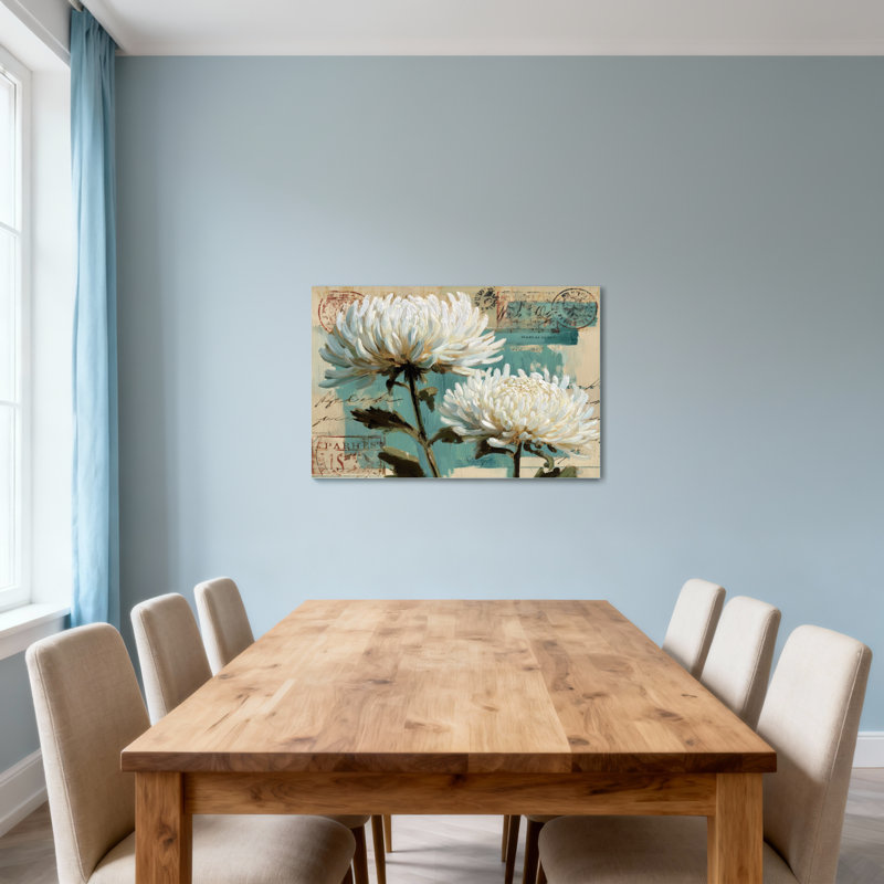 Plantes et fleurs, fond de carte postale rétro, H 20 po x l 30 po