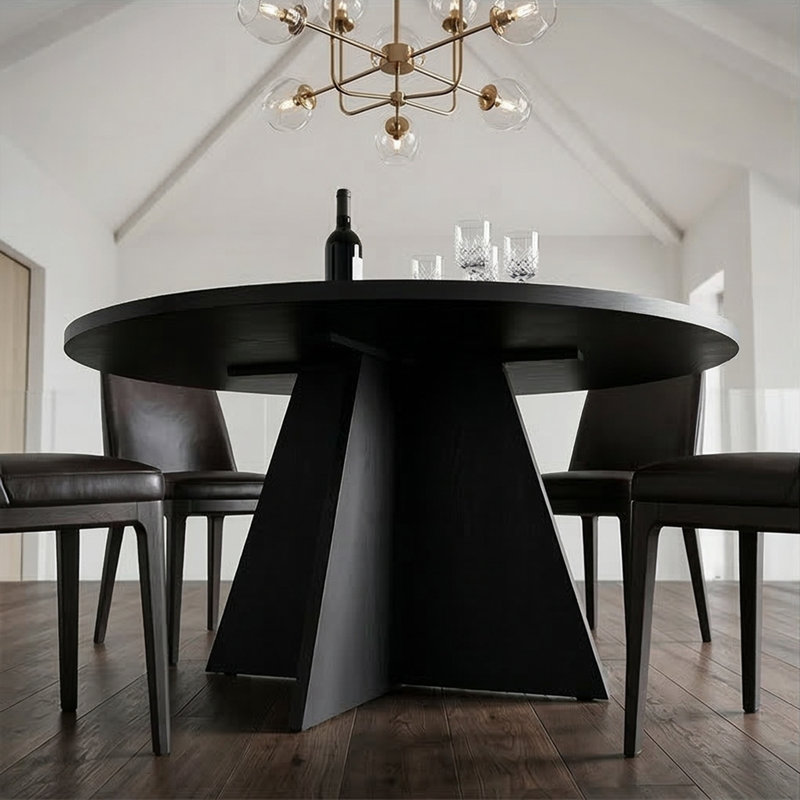 Table de salle à manger Arvada, Bois noir