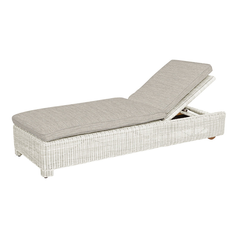Sag Harbor Outdoor Chaise Lounge, Fog Rain, Sag Harbor Classic White