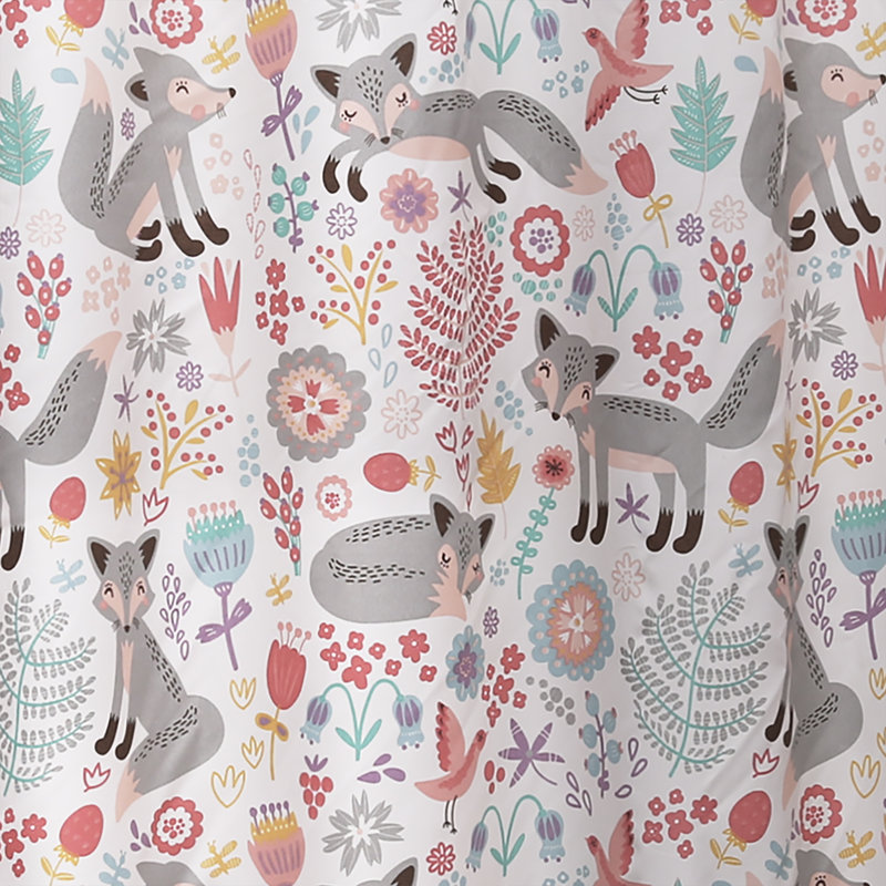  Single Shower Curtain, Grey/Pink