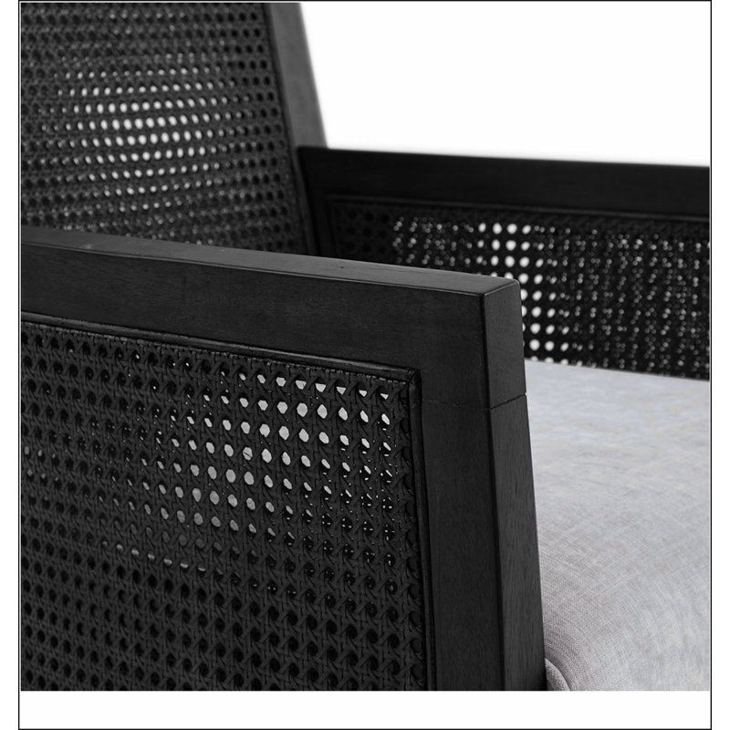 Fauteuil noir en polyester avec 4 pieds, Noir