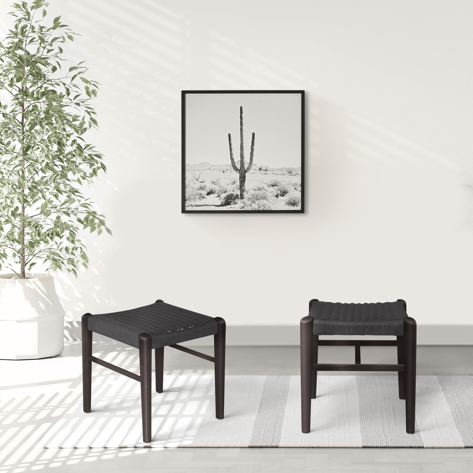Piper Accent Stool, Black