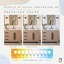 Meuble-lavabo double rectangulaire Perris de 183 cm (72 po) avec comptoir en marbre blanc de Carrare reconstitué couleur caramel latte et quincaillerie noire mate-829178784-829178786