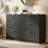 Six-Drawer Double-Row Chest of Drawers, Modern Style White Textured Chest-292484316