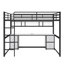 Lit mezzanine double en métal avec bureau Allyse, bureau, tiroirs et plateau de chevet, station de charge, prise USB et prise-1626827753