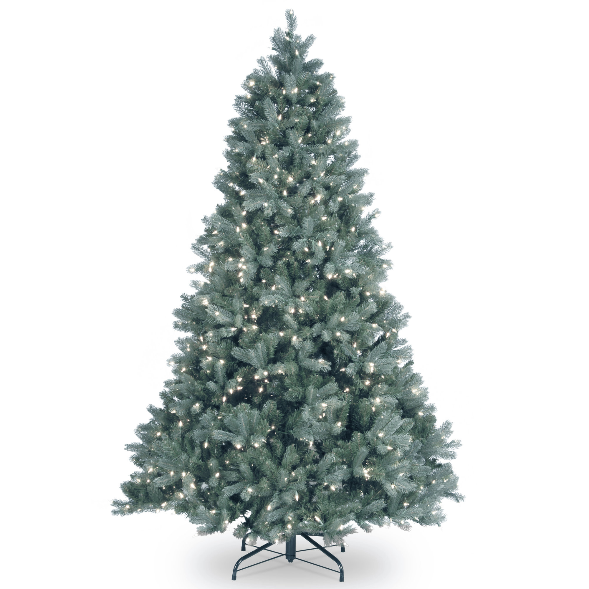 The Holiday Aisle® Downswept Douglas Blue Fir Tree with Clear Lights, 7.5' H