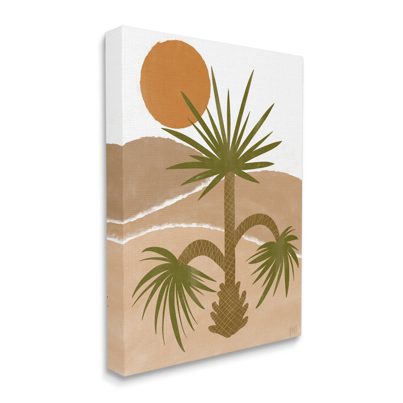 «Tropical Desert Palm Warm Bold Sunny Canyon» par Birch & Ink - impression, Toile tendue, H 48 po x l 36 po