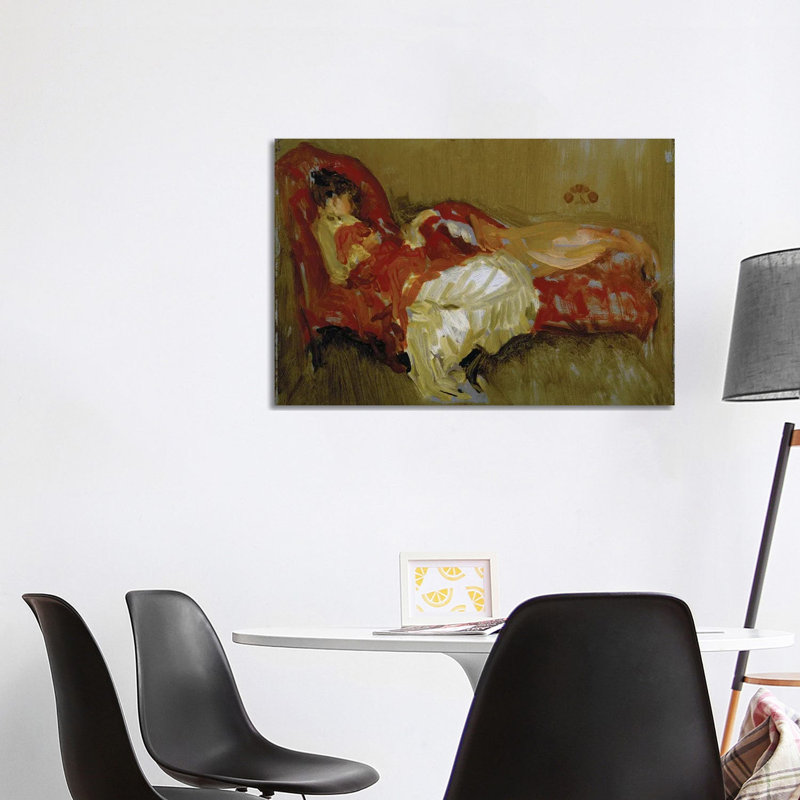 Note in Red The Siesta - Reproduction d'art murale - Toile tendue, 26 po x 40 po, Toile tendue avec châssis, Sans cadre