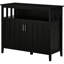 Buffet pour le salon, le vestibule ou le bar à café, armoire noire avec tablettes réglables et 2 portes, construction, l 41,75 po x P 17,75 po H 35,5 po
