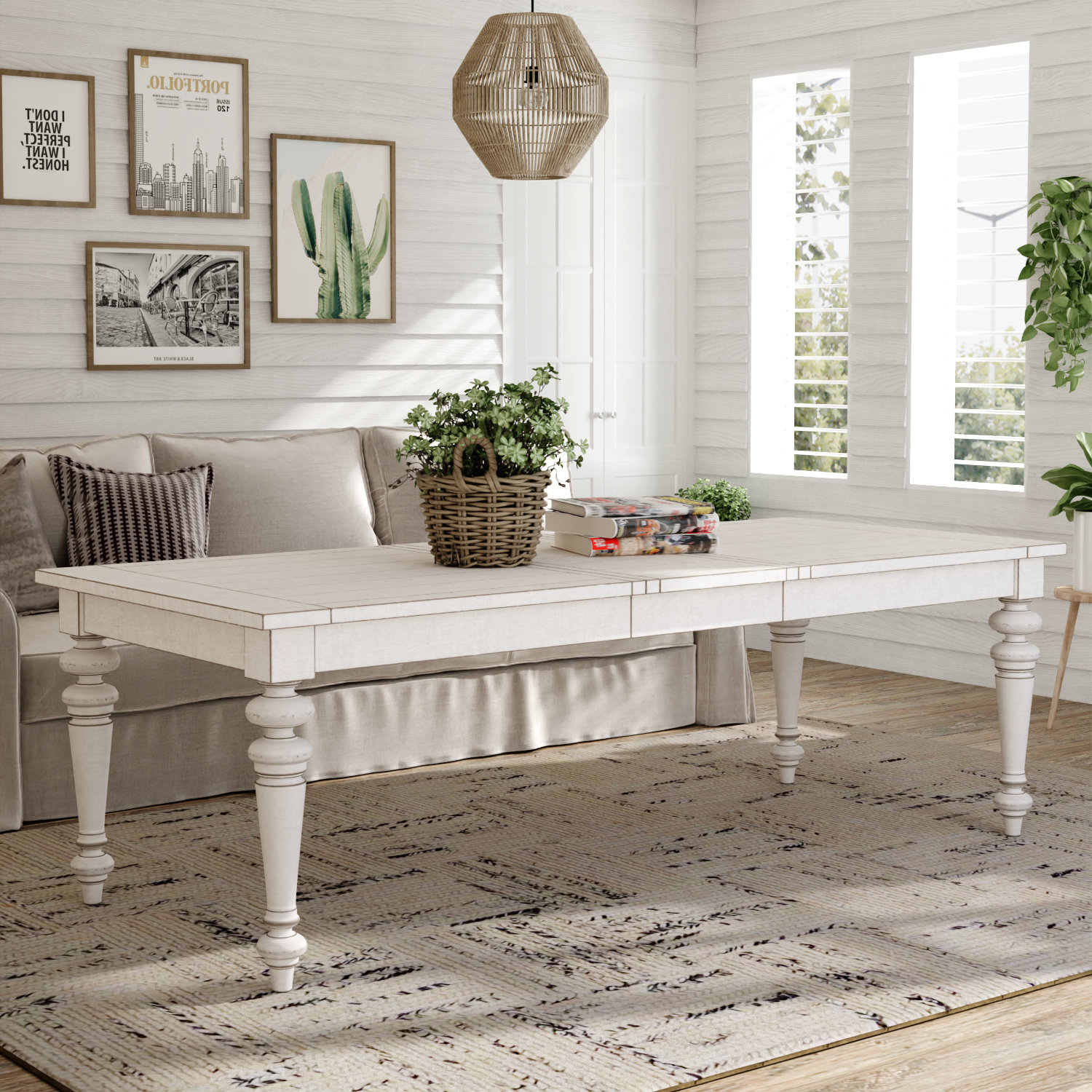 Crain 72" Extendable Dining Table, 30" H x 72" L x 40" W, White