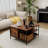 Brown Square Metal Frame Coffee Table With Lift Top