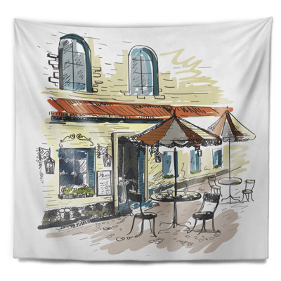 Peinture street café tapisserie