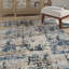 Tapis abstrait crème / bleu Felty-2097670550