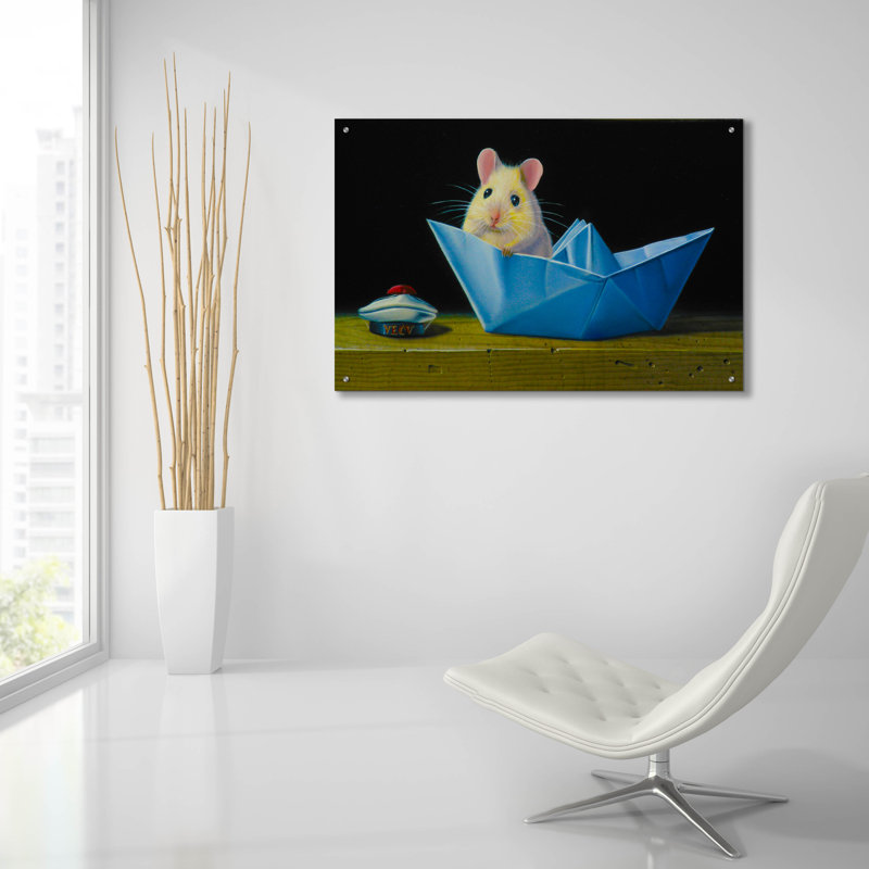 «Bientôt tarte départ» par Valery Vecu Quitard, art mural en verre acrylique, H 24 po x l 36 po x P 0,2 po