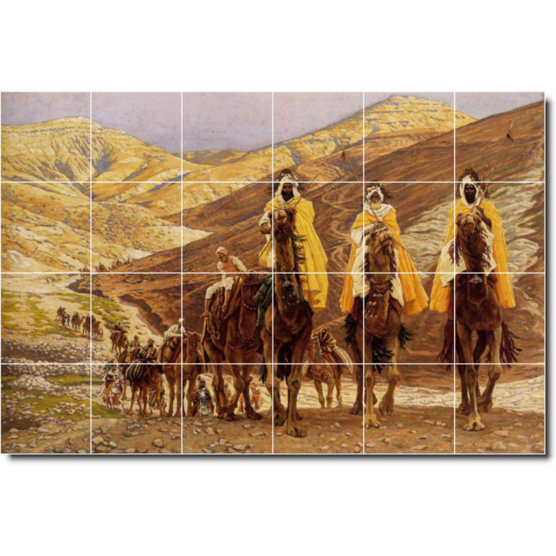 Carreau de céramique décorative 36 po x 24 po 6 po x 6 po, James Tissot, peinture religieuse W08528