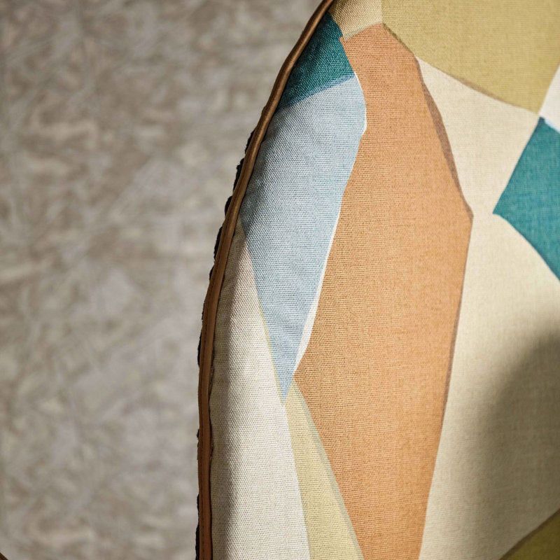 Sumi Reflect Fabric, Marine/Grass/Taupe