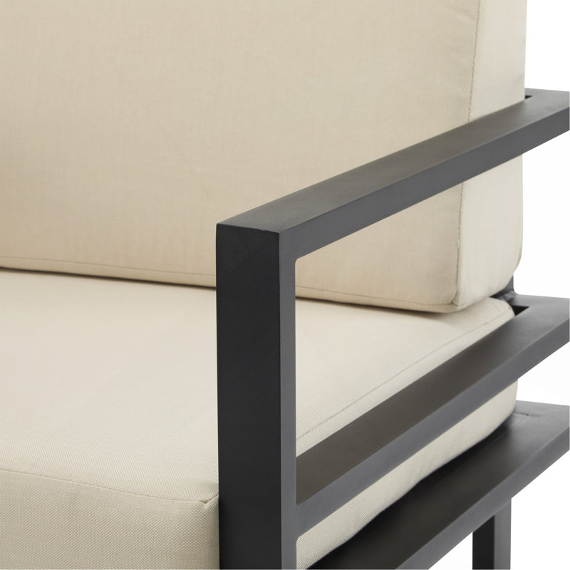 Méridienne d'extérieur moderne de 27,7 po avec structure en aluminium, coussins résistants aux intempéries, conception élégante, parfaite pour la terrasse, le jardin ou le balcon