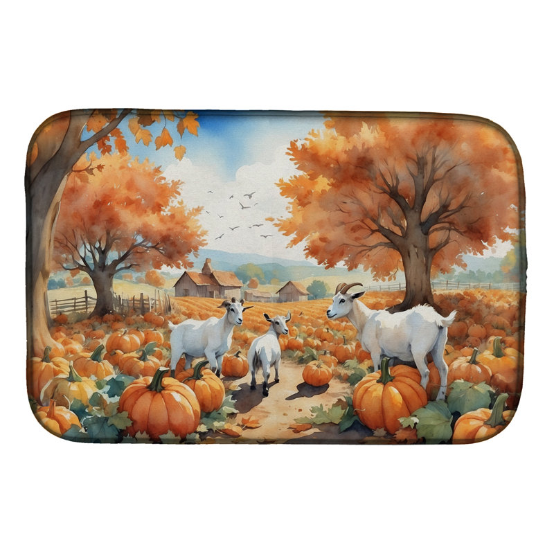 Autumn Goats Dish Drying Mat