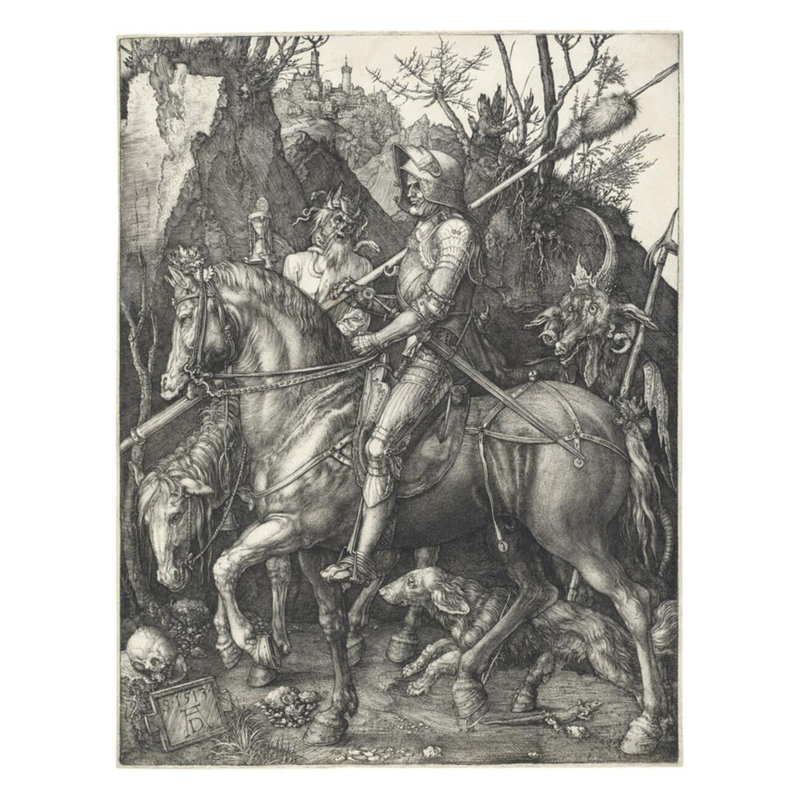 «Knight Mort and Devil» par Albrecht Dürer - Estampe numérique, H 28 po x l 22 po