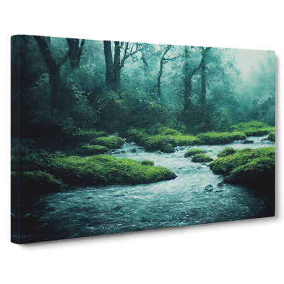 Breathtaking Forest Stream - Wrapped Canvas