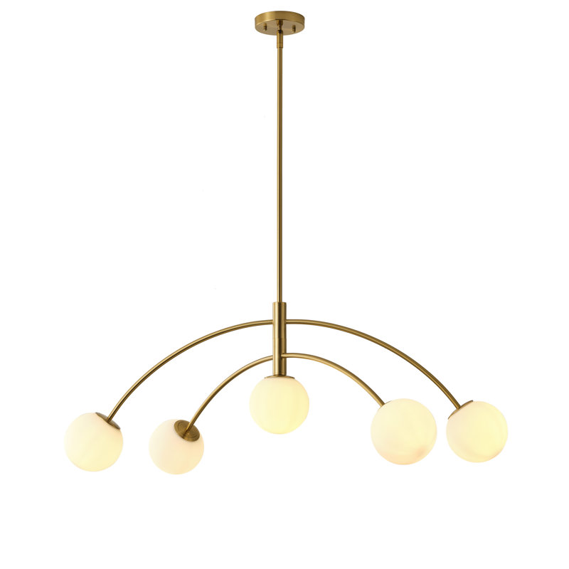 Luminaire suspendu 5 lumières imitation cuivre
